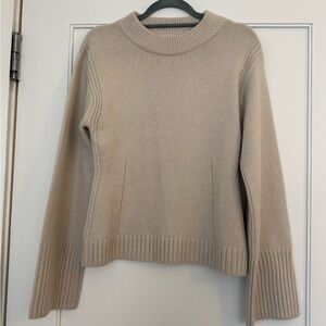White + Warren Beige Crew Neck Sweater